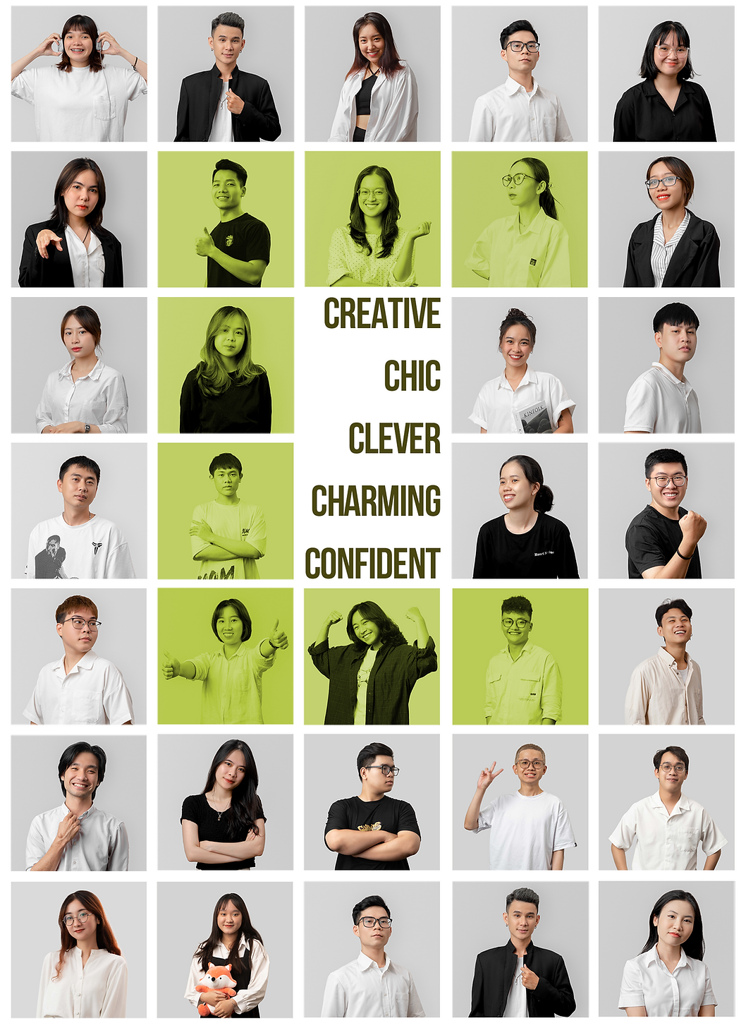 Portraits of the Chiic World team — Creative, Chic, Clever, Charming, Confident